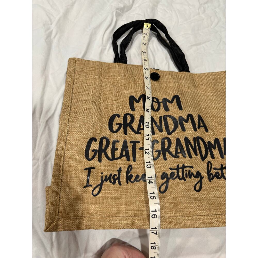 NWOT Burlap Hemp Jute Great Grandma Tote Bag - Picture 6 of 6